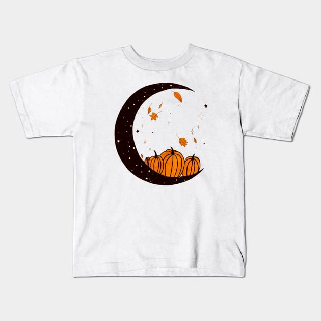 Autumn's Moon Kids T-Shirt by LunarsFlow
